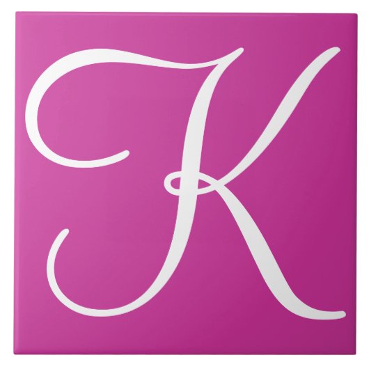 Hex cc3399 Farbnummer Monogramm Keramik Tile Fliese (Vorderseite)