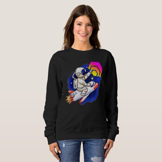 Hex Crypto Moon Man Niedlich Rocket Cryptowährung Sweatshirt (Vorne ganz)