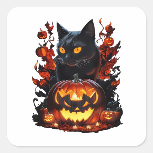 Hex, der Halloween-T - Shirt Quadratischer Aufkleber (Vorderseite)