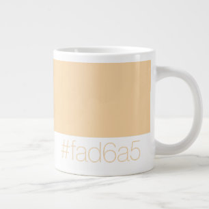 Hex FAD6A5 Warmes Blassorange Pfirsich Minimalisti Jumbo-Tasse