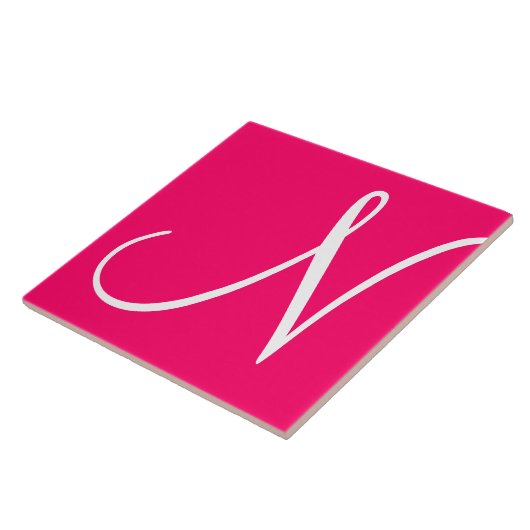 Hex ff0066 Farbnummer Monogramm Keramik Tile Fliese (Seite)