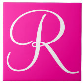 Hex ff0099 Farbnummer Monogramm Keramik Tile Fliese (Vorderseite)