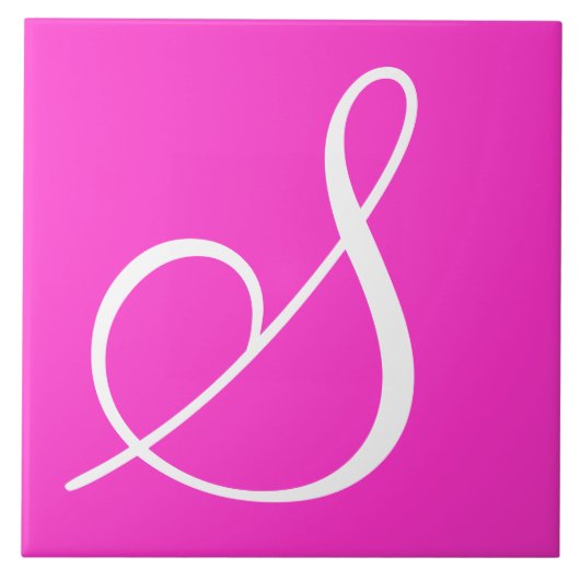 Hex ff33cc Farbnummer Monogramm Keramik Tile Fliese (Vorderseite)