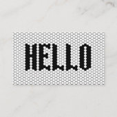 Hex Fliesen Schwarz-Weiß Moderne Hallo Design Lich Visitenkarte (Vorderseite)