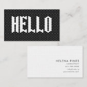 Hex Fliesen Schwarz-Weiß Moderne Hallo Design Visitenkarte (Vorne/Hinten)
