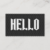 Hex Fliesen Schwarz-Weiß Moderne Hallo Design Visitenkarte (Vorderseite)