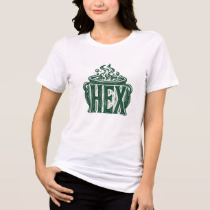 Hex-Kessel-Halloween-Linolschnitt-Design Tri-Blend Shirt