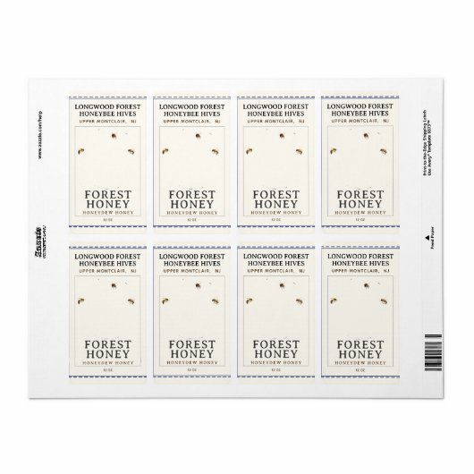 Hex Label Bees and Lavender HONEY Label (Vorne)