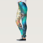 Hex Mandala Blue Green und Pink Leggings (Links)
