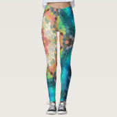 Hex Mandala Blue Green und Pink Leggings (Vorderseite)