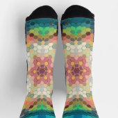 Hex Mandala Blue Green und Pink Socken (Oben)