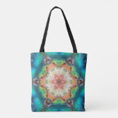 Hex Mandala Blue Green und Pink Tasche (Rückseite)