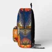 Hex Mandala Blue Orange und Red Bedruckter Rucksack (Rechts)
