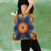 Hex Mandala Blue Orange und Red