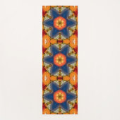 Hex Mandala Blue Orange und Red Yogamatte (Vorderseite)