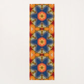 Hex Mandala Blue Orange und Red Yogamatte (Rückseite)