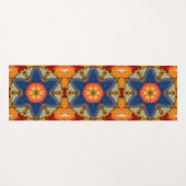 Hex Mandala Blue Orange und Red Yogamatte (Vorderseite (Horizontal))