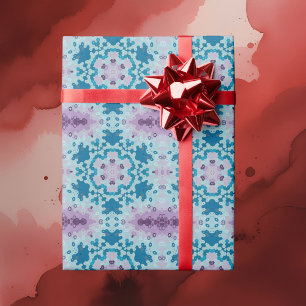 Hex Mandala Blue und Lila Geschenkpapier