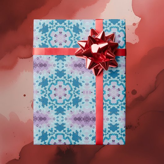 Hex Mandala Blue und Lila Geschenkpapier