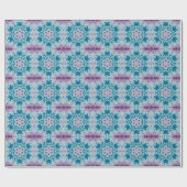 Hex Mandala Blue und Lila Geschenkpapier (Flach)