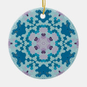 Hex Mandala Blue und Lila Keramik Ornament (Vorne)
