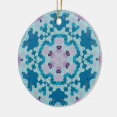 Hex Mandala Blue und Lila Keramik Ornament (Links)