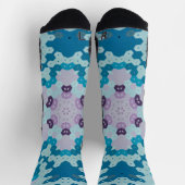 Hex Mandala Blue und Lila Socken (Oben)