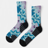 Hex Mandala Blue und Lila Socken (Links)