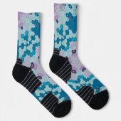 Hex Mandala Blue und Lila Socken (Rechts)