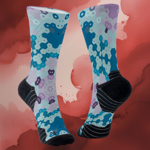 Hex Mandala Blue und Lila Socken