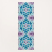 Hex Mandala Blue und Lila Yogamatte (Vorderseite)