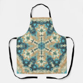 Hex Mandala Blue und Orange Schürze (Vorderseite)