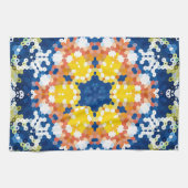 Hex Mandala Blue Yellow Orange und Green Geschirrtuch (Horizontal)