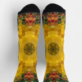 Hex Mandala Gelb Grün und Orange Socken (Oben)
