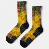 Hex Mandala Gelb Grün und Orange Socken (Links)