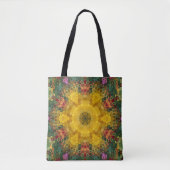 Hex Mandala Gelb Grün und Orange Tasche (Vorderseite)
