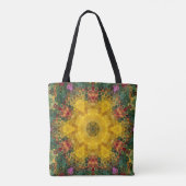 Hex Mandala Gelb Grün und Orange Tasche (Rückseite)