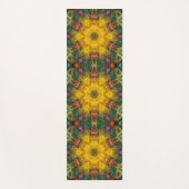 Hex Mandala Gelb Grün und Orange Yogamatte (Vorderseite)