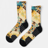 Hex Mandala Gelb und Blau Socken (Links)