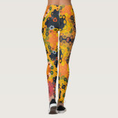 Hex Mandala Gelb und Orange Leggings (Rückseite)