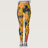 Hex Mandala Gelb und Orange Leggings (Vorderseite)