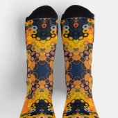 Hex Mandala Gelb und Orange Socken (Oben)