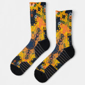 Hex Mandala Gelb und Orange Socken (Links)