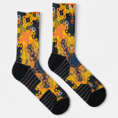 Hex Mandala Gelb und Orange Socken (Rechts)