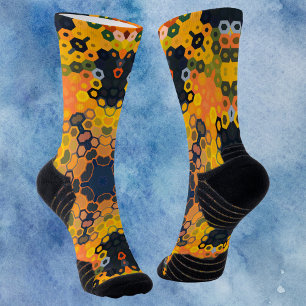 Hex Mandala Gelb und Orange Socken