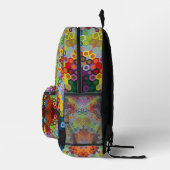 Hex Mandala Green Pink und Orange Bedruckter Rucksack (Rechts)