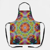 Hex Mandala Green Pink und Orange Schürze (Vorderseite)