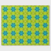 Hex Mandala Green und Blue Geschenkpapier (Flach)