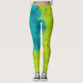 Hex Mandala Green und Blue Leggings (Vorderseite)