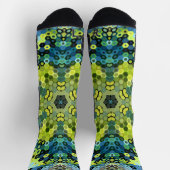 Hex Mandala Green und Blue Socken (Oben)